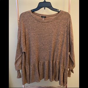 Brown & Black 3/4 Length Sleeve Soprano Large Top